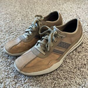 Skechers Relaxed Fit Air Cooled Memory Foam Leather Lace Up Sneakers Brown 12